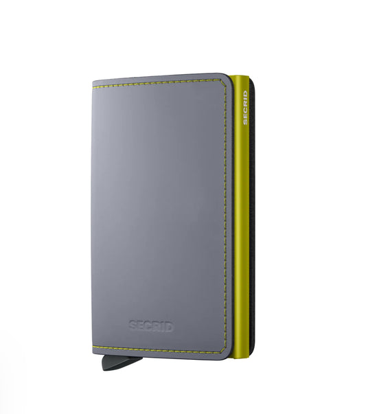 Slimwallet  Matte Grey & Lime