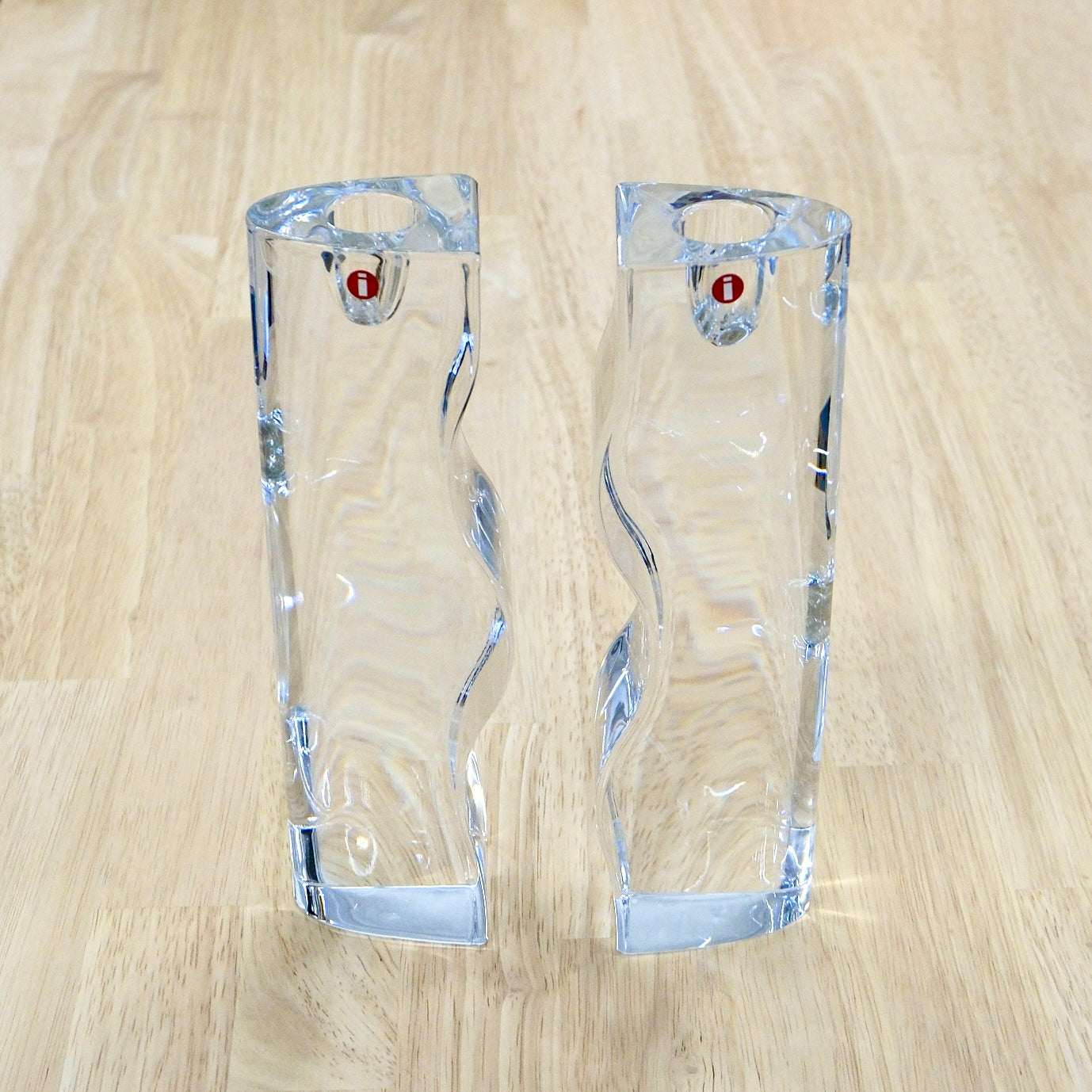 Iittala Pari Candleholders, 22 cm – Clear (Pair, Vintage 1988)