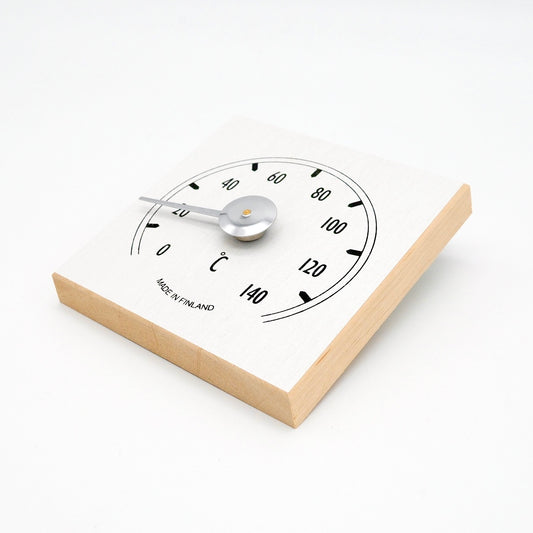White Sauna Thermometer – Dark Alder Wood