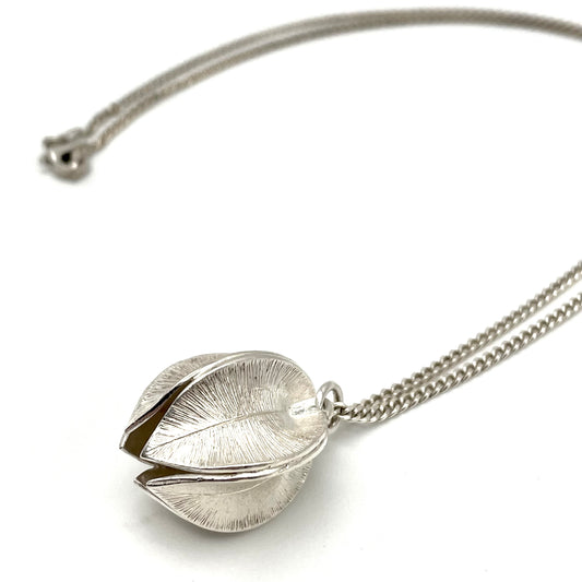 Vintage Kalevala Iso Lumikukka Large Pendant – Sterling Silver Snow Flower with Chain