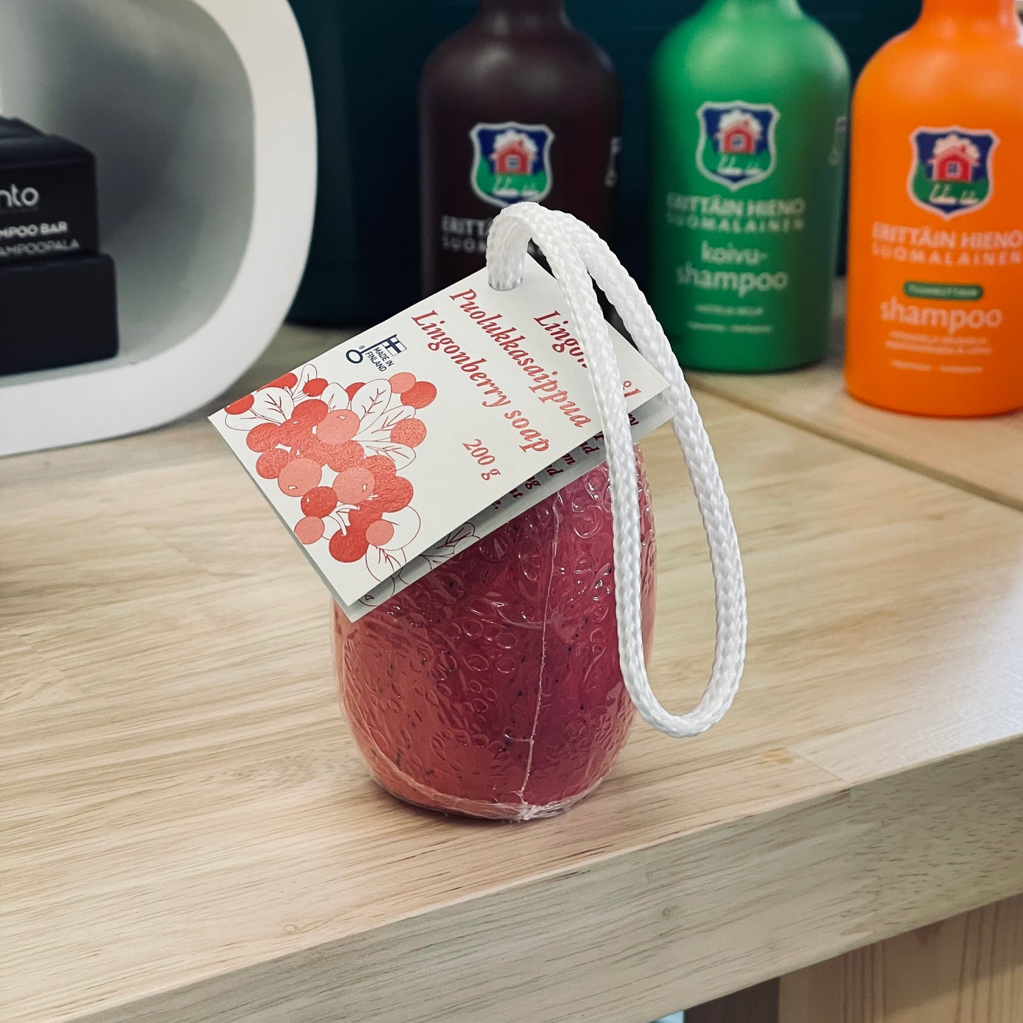 Finnish Lingonberry Soap on a Rope