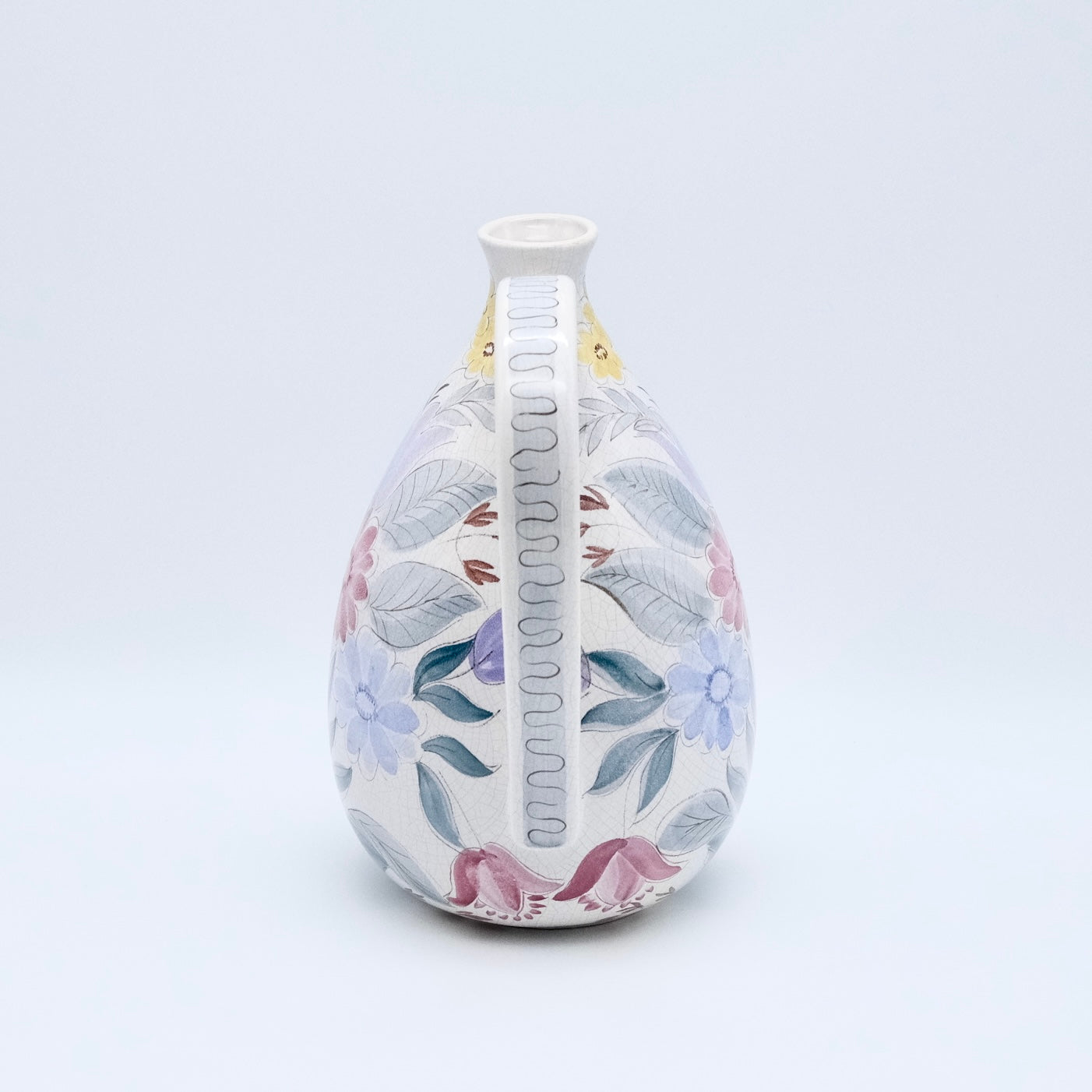 Vintage Arabia Jug/Vase by Hilkka-Liisa Ahola — Hand-Painted Florals, Finland (26 cm)