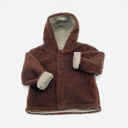 Magnetic Bears Mocha Fleece Hooded Baby Jacket