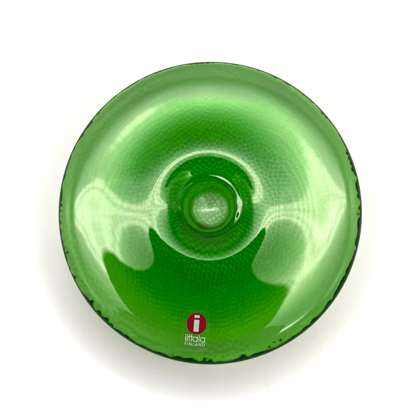 Vintage Iittala Nappi Green Glass Candlestick – Markku Salo (1990s)