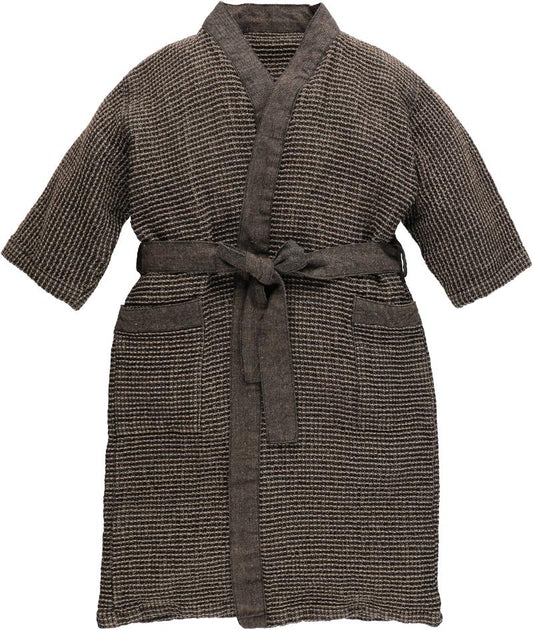 Kids Kenno Bath Robe - Black / Beige