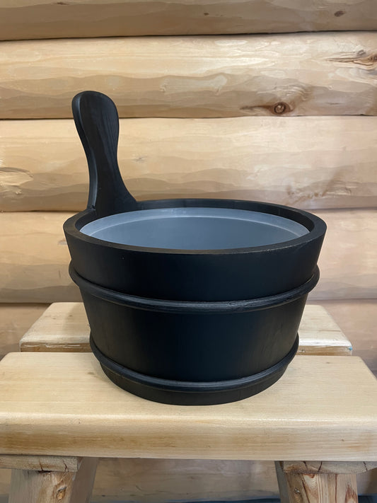 Midnight Burn Sauna Pine Bucket 4L Black