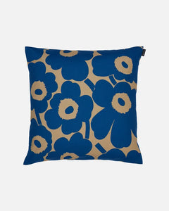 Unikko Bright Blue/Light Brown Cushion Cover - 50cm x 50cm