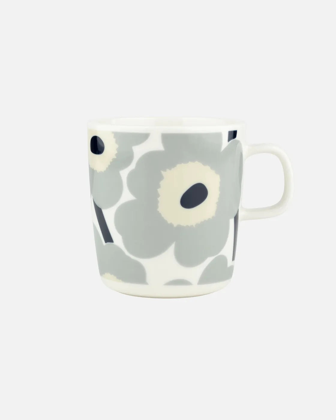 Oiva / Unikko Mug, 4 dl, White and Grey