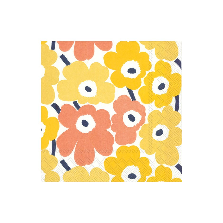 Mini Unikko Yellow Luncheon Napkins