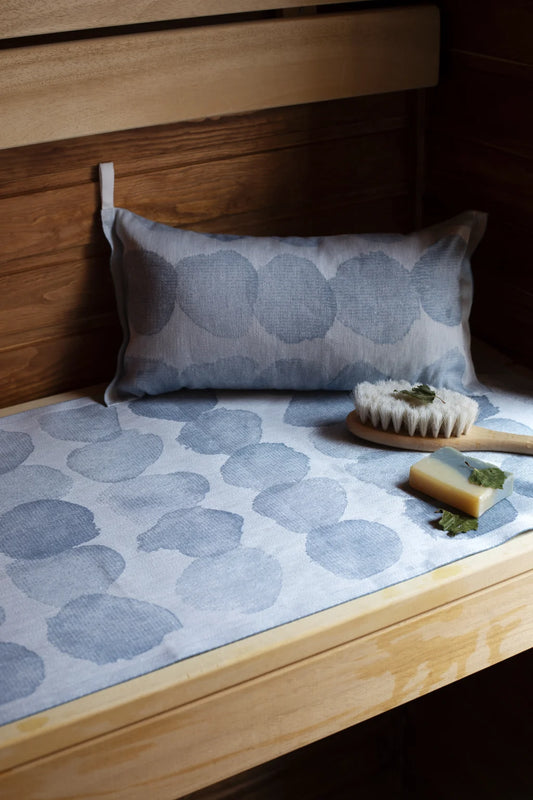 SADE Sauna Pillow White-Rainy Blue
