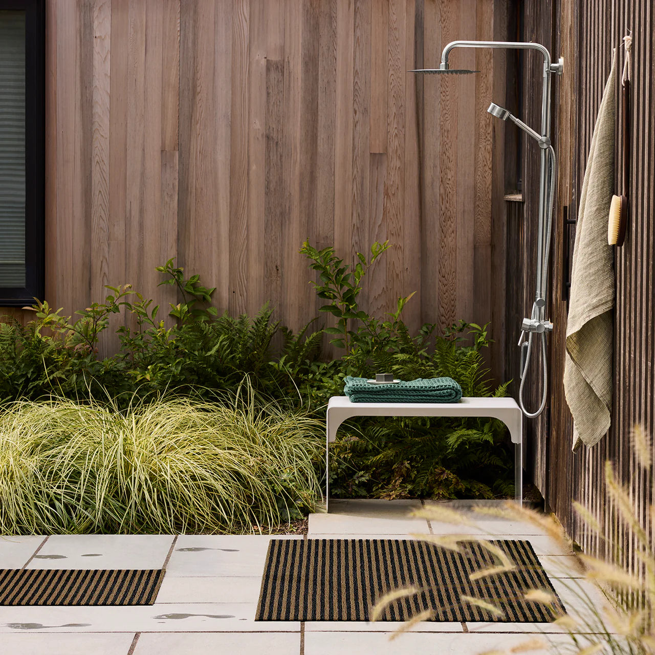 Breton Stripe Shag Mat - Coast