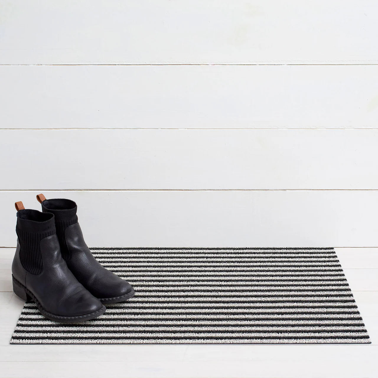 Breton Stripe Shag Mat - Tuxedo