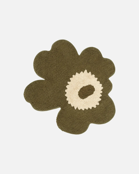 Unikko Bath Mat, Olive Green
