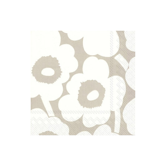 Unikko Linen Cream Cocktail Napkins