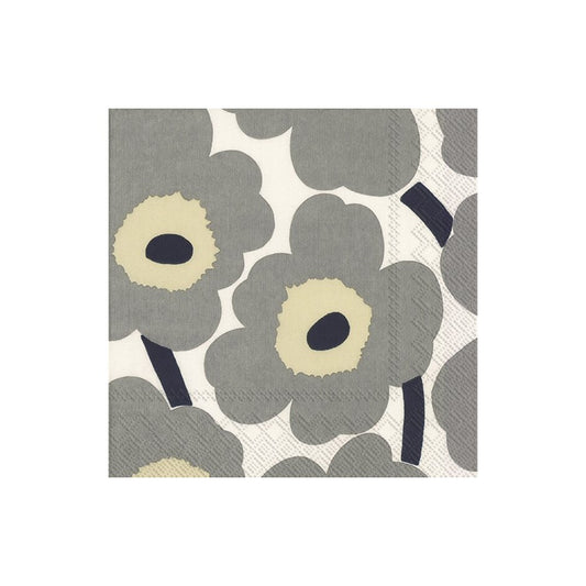 Unikko Grey White Luncheon Napkins