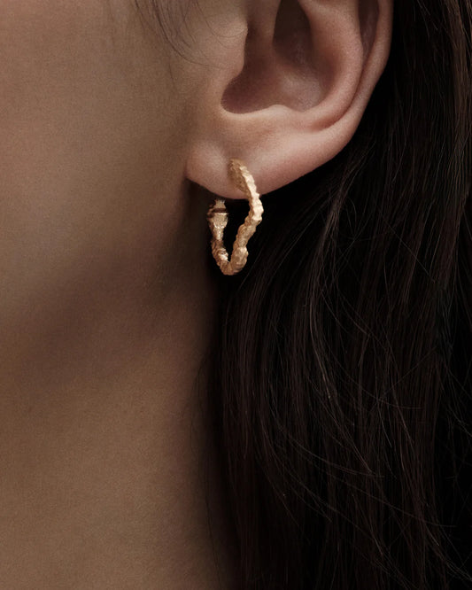 Itu earrings hoop silver gold-plated