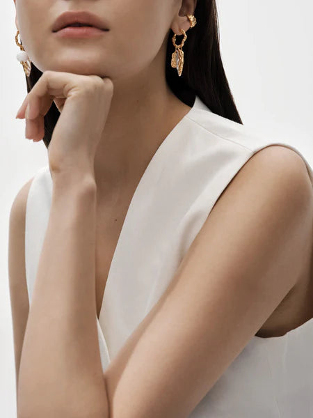 Itu earrings hoop silver gold-plated