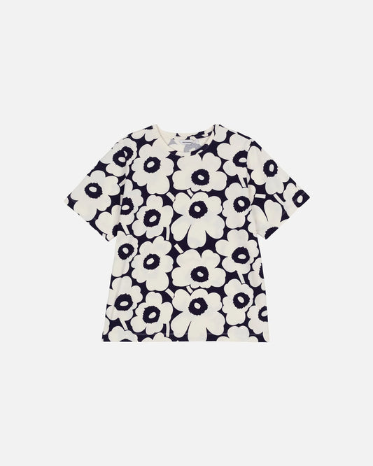 Tunnit Unikko T Shirt. Cream/black
