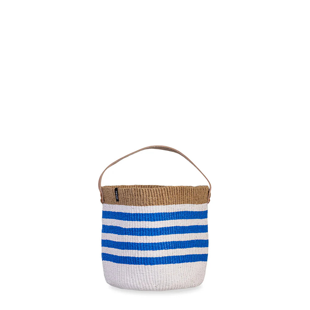 Kiondo Basket - Thin Stripe Blue with Handle S