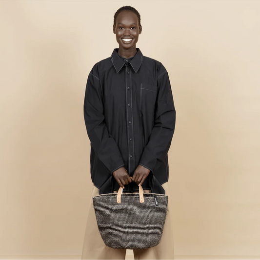 Pamba Market Basket - Grey Sisal M