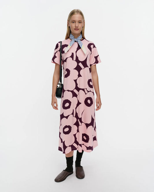 Pisteinen Unikko Dress Pink/Wine