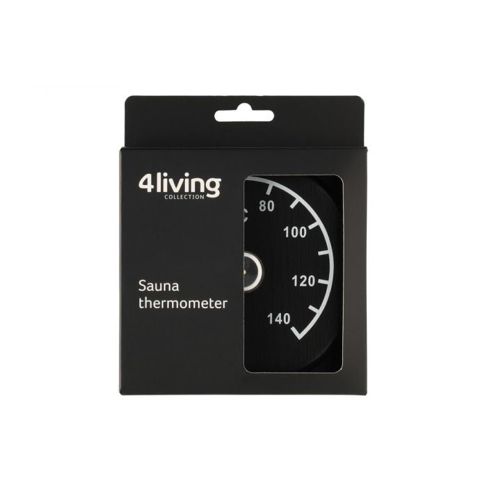 Sauna Thermometer, Square Black
