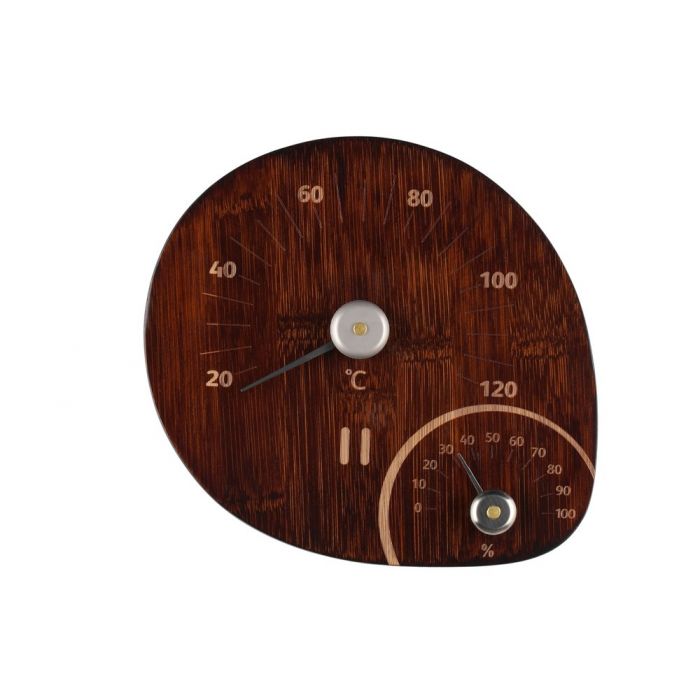 Sauna Thermometer and Hygrometer - Dark Bamboo