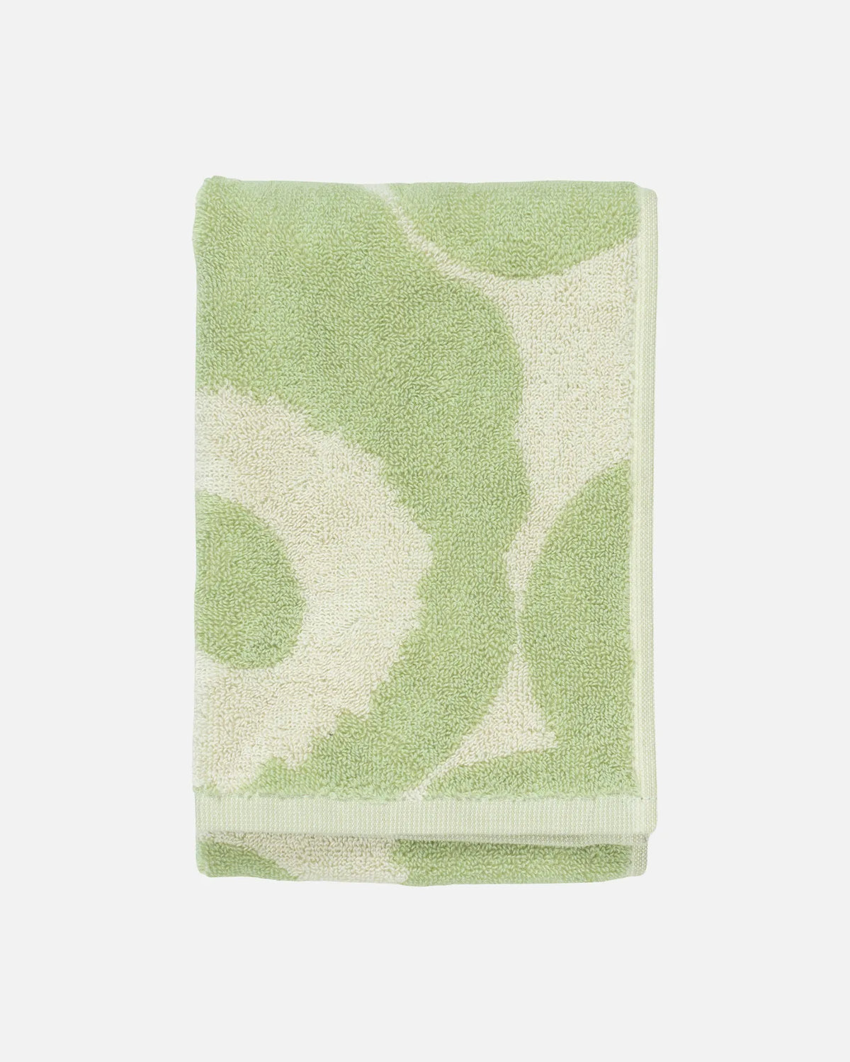 Green and Cream Unikko Guest Towel, 30cm x 50cm