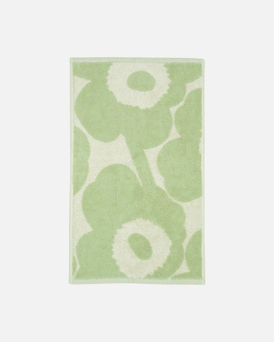 Green and Cream Unikko Guest Towel, 30cm x 50cm