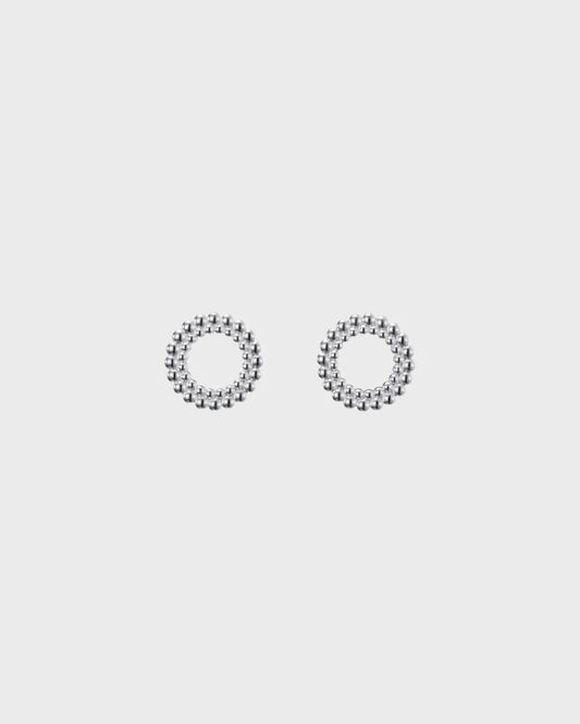Circle of Light Large Silver Stud Earrings