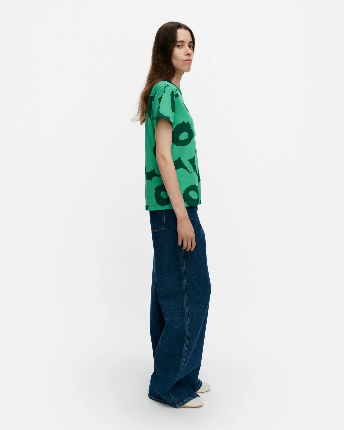 Heleys Unikko T Shirt. Green, Dark Green