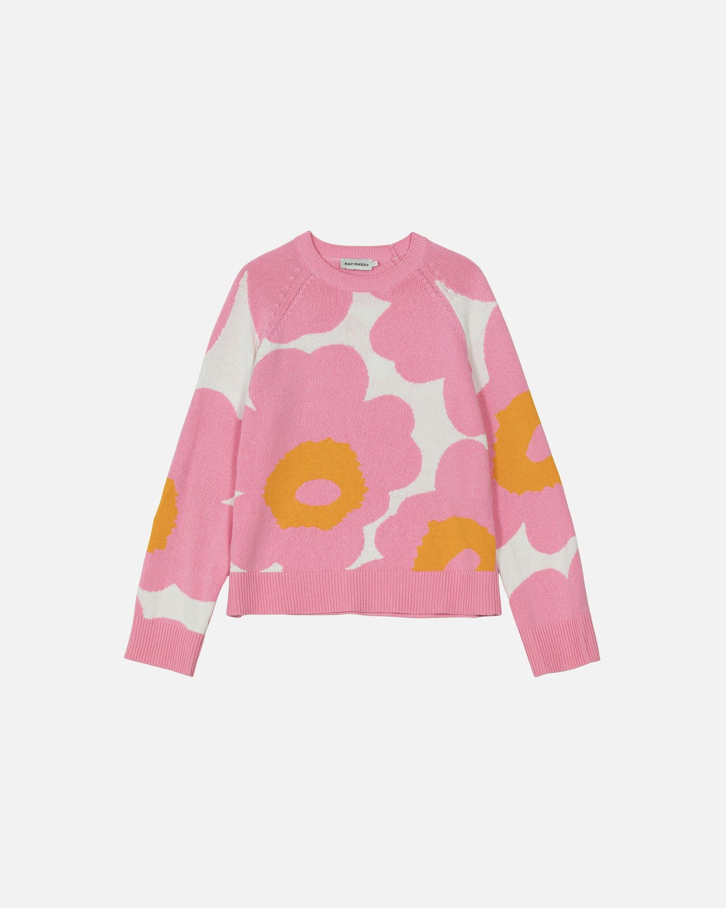 Loitsu Unikko Knitted Pullover. Light Pink, Orange