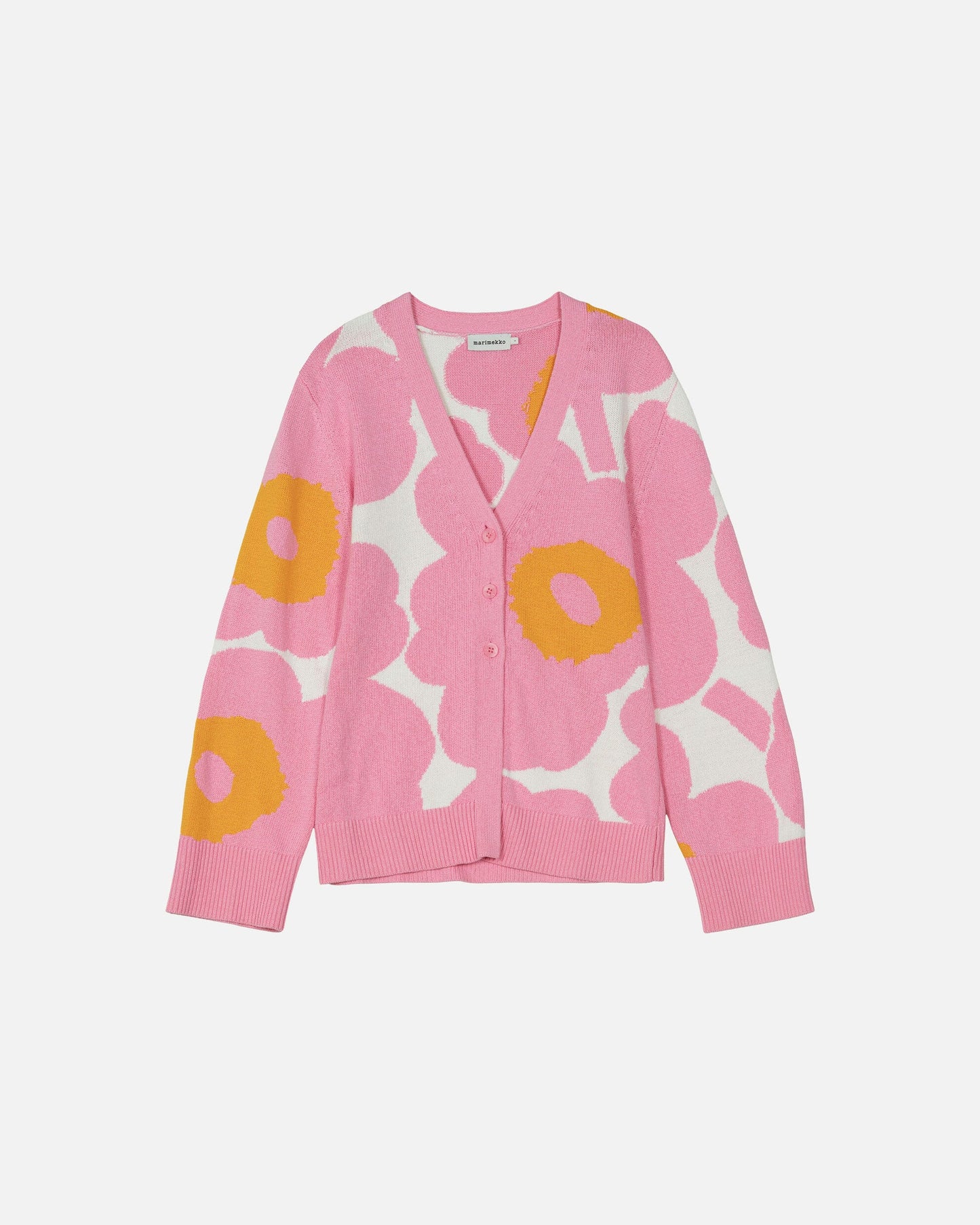 Puhaltaa Unikko Knitted Cardigan, Light pink, Orange
