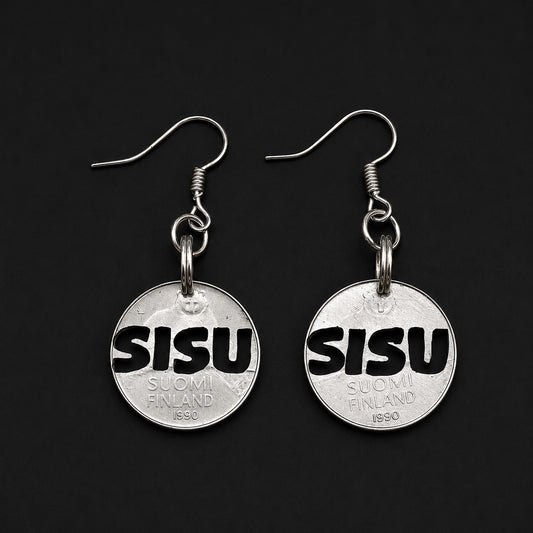 Sisu Earrings – Handmade from Authentic Finnish 50 Penni Coins