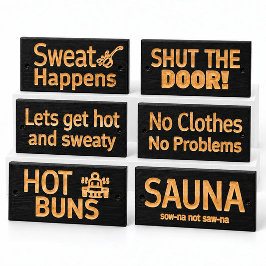 Black Cedar Sauna Signs