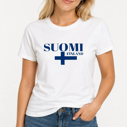 Suomi Finland White T-Shirt
