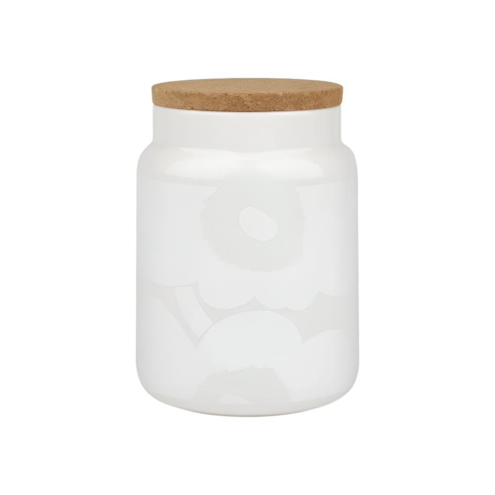 Oiva Unikko Jar - White on White 1.2 L