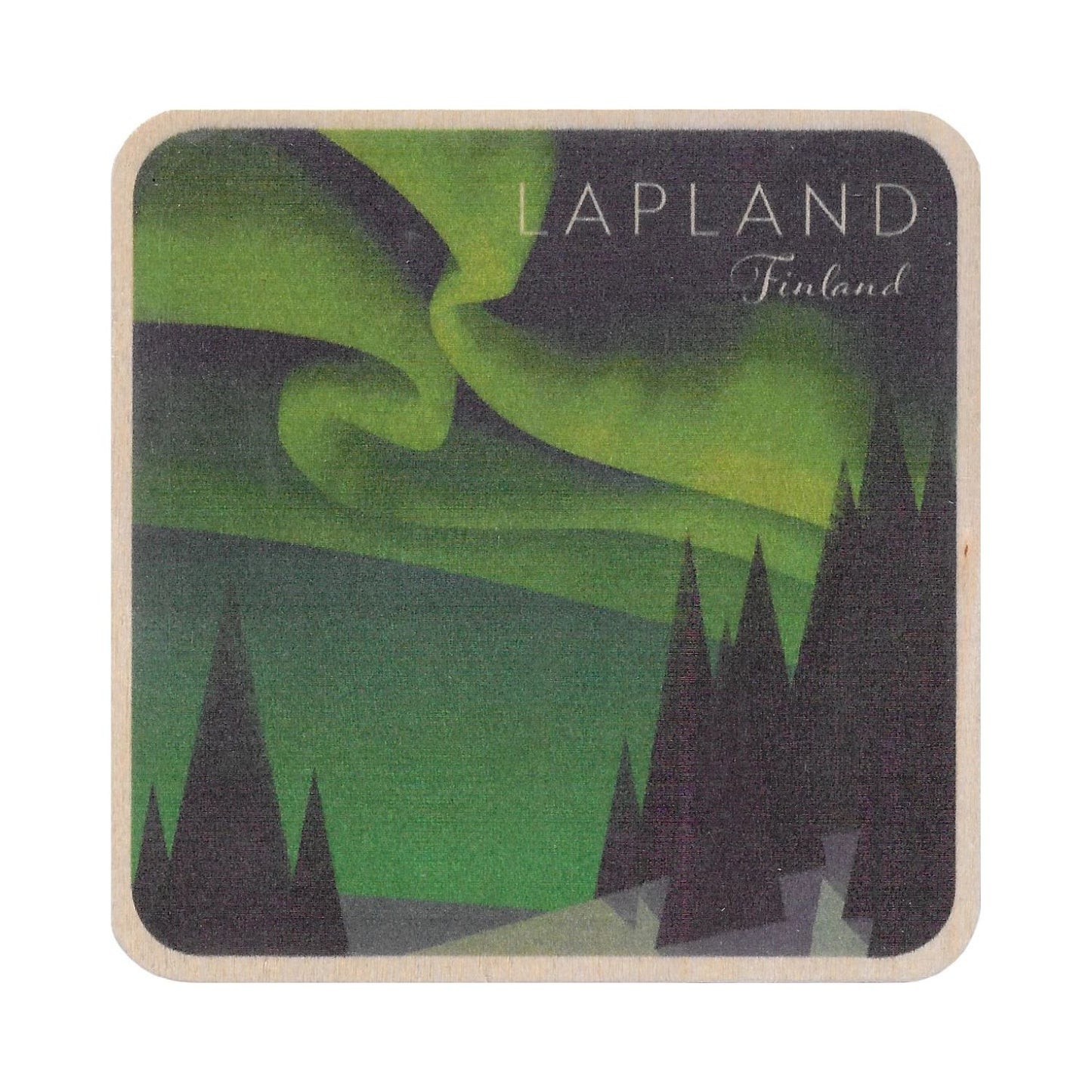 Northern Lights Wooden Coaster