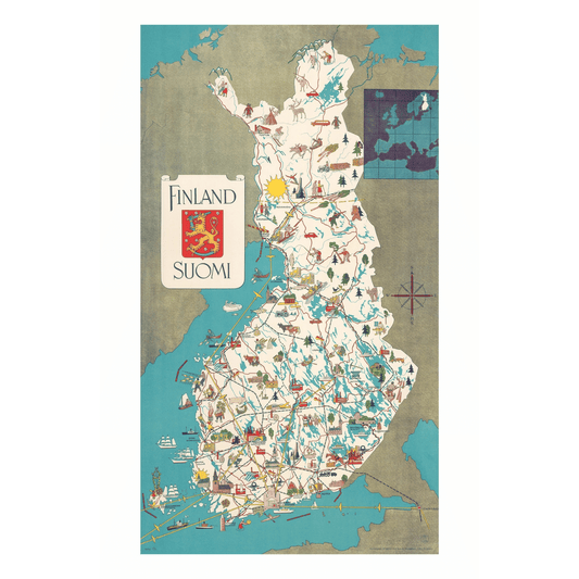 The Map of Finland Postcard