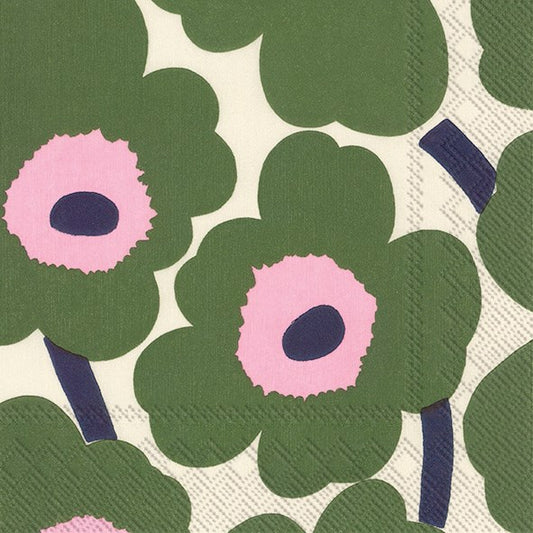 Unikko Dark Green Luncheon Napkins