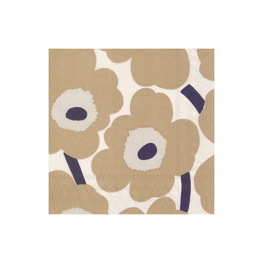 Unikko Cream Linen Cocktail Napkins