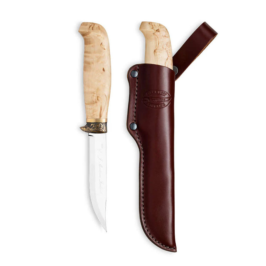 Lynx Bronze Outdoor Knife – 11 cm Stainless Steel Blade, Curly Birch Handle