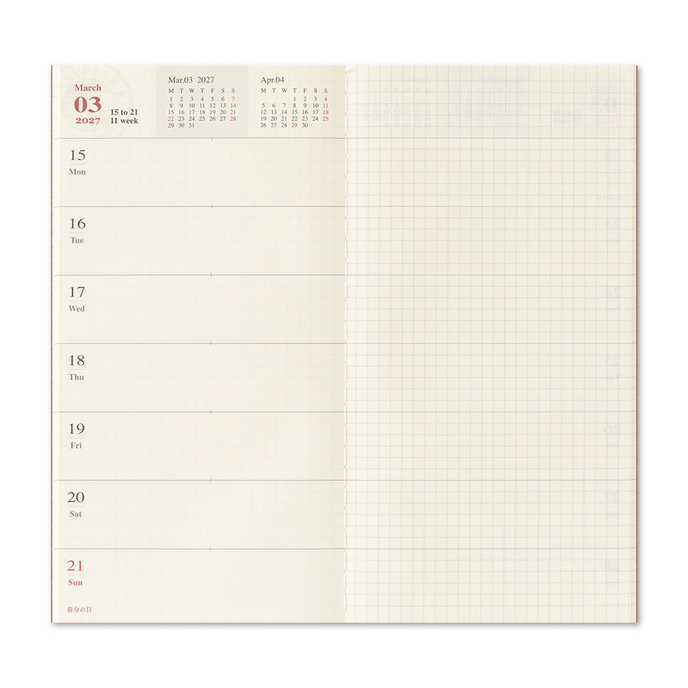 Traveler's notebook Refill 2027 Weekly + Memo