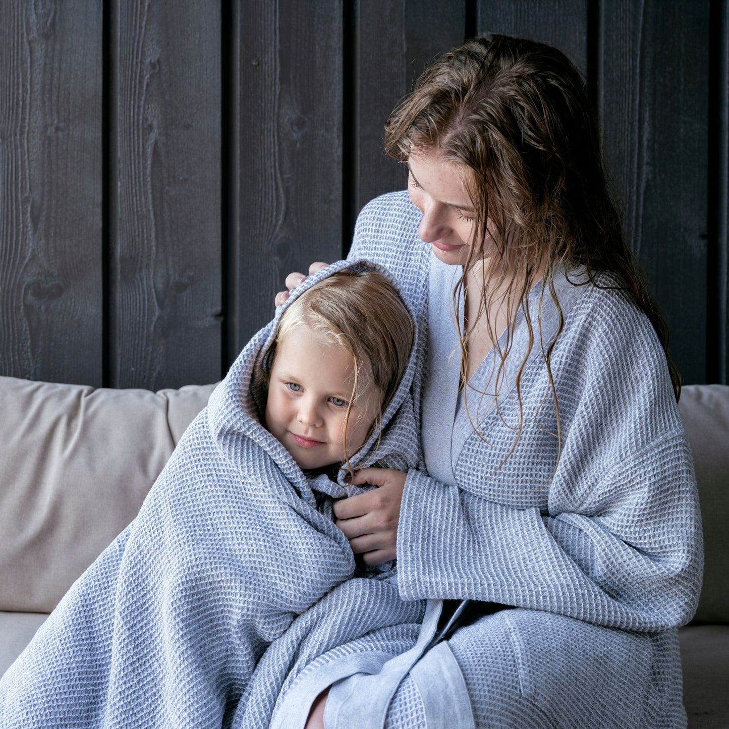 Rento Kenno Bathrobe – Grey/White