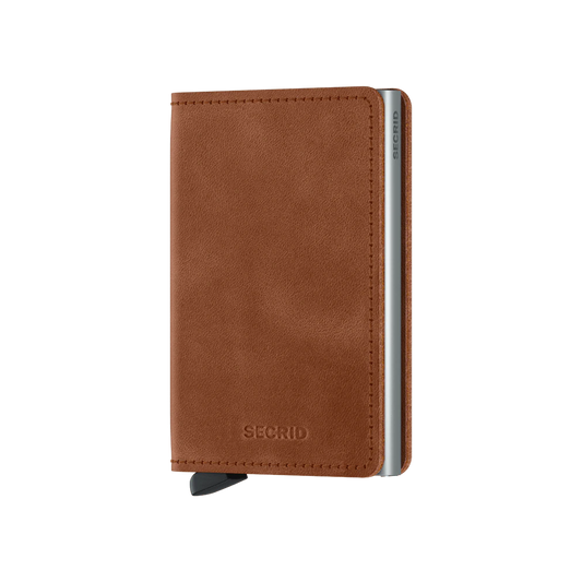 Slimwallet Vintage Cognac Silver