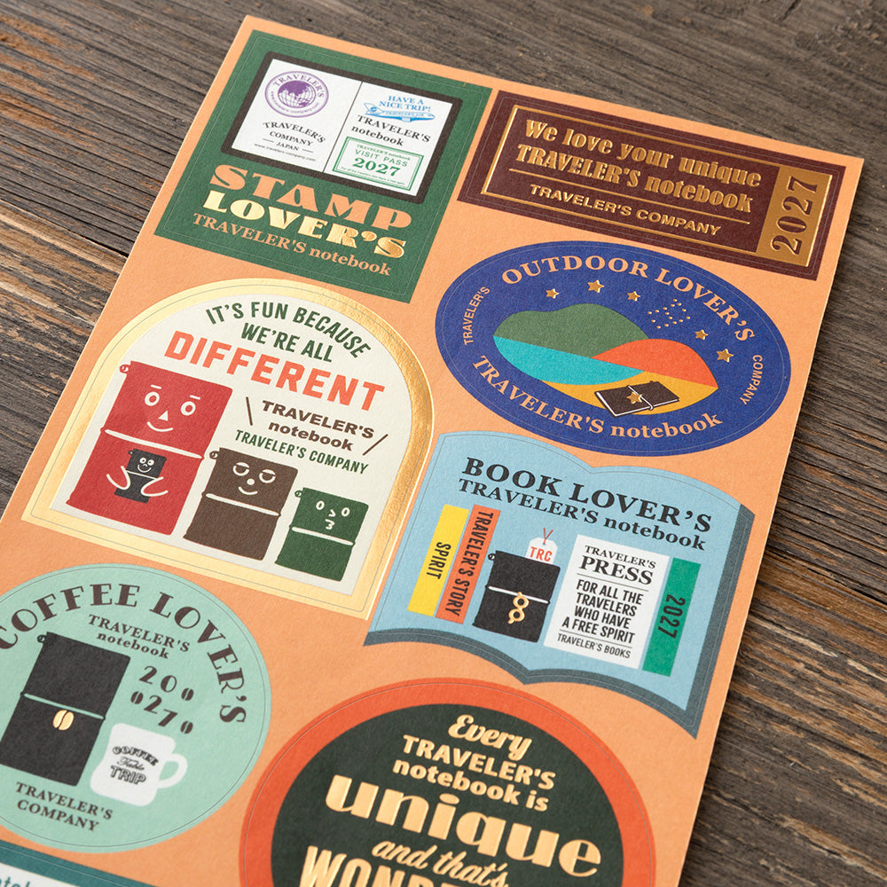 Traveler's notebook Customized Sticker Set for Diary 2027