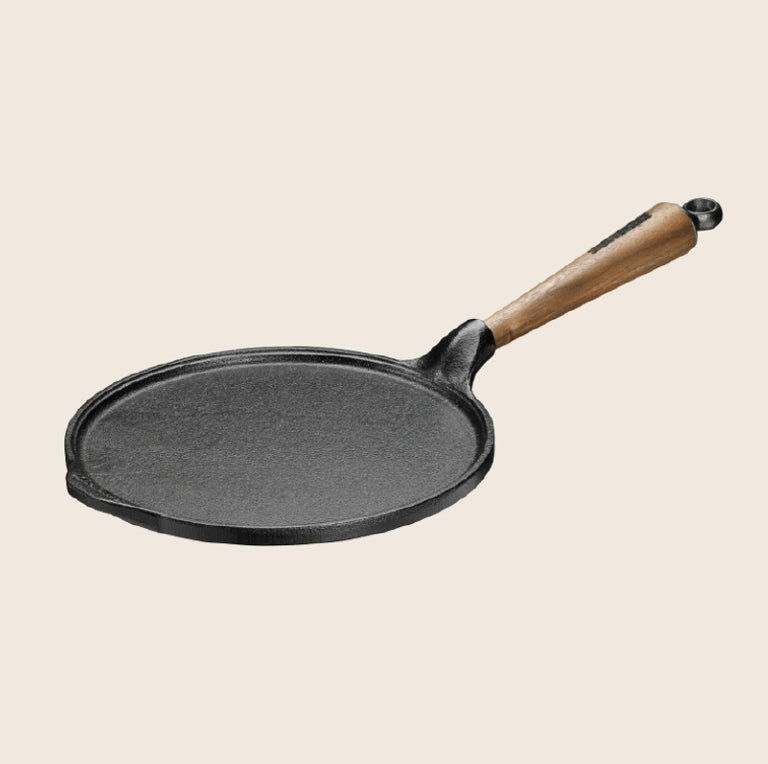 Skeppshult 9” Cast Iron Pancake (lätty) Pan With Walnut Handle