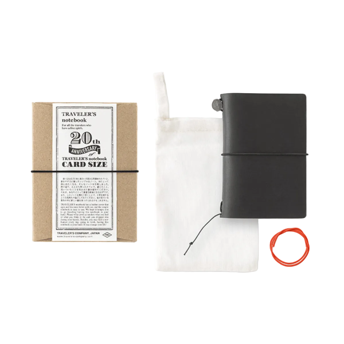 Traveler’s Notebook Card Size 20th Anniversary Set - Black