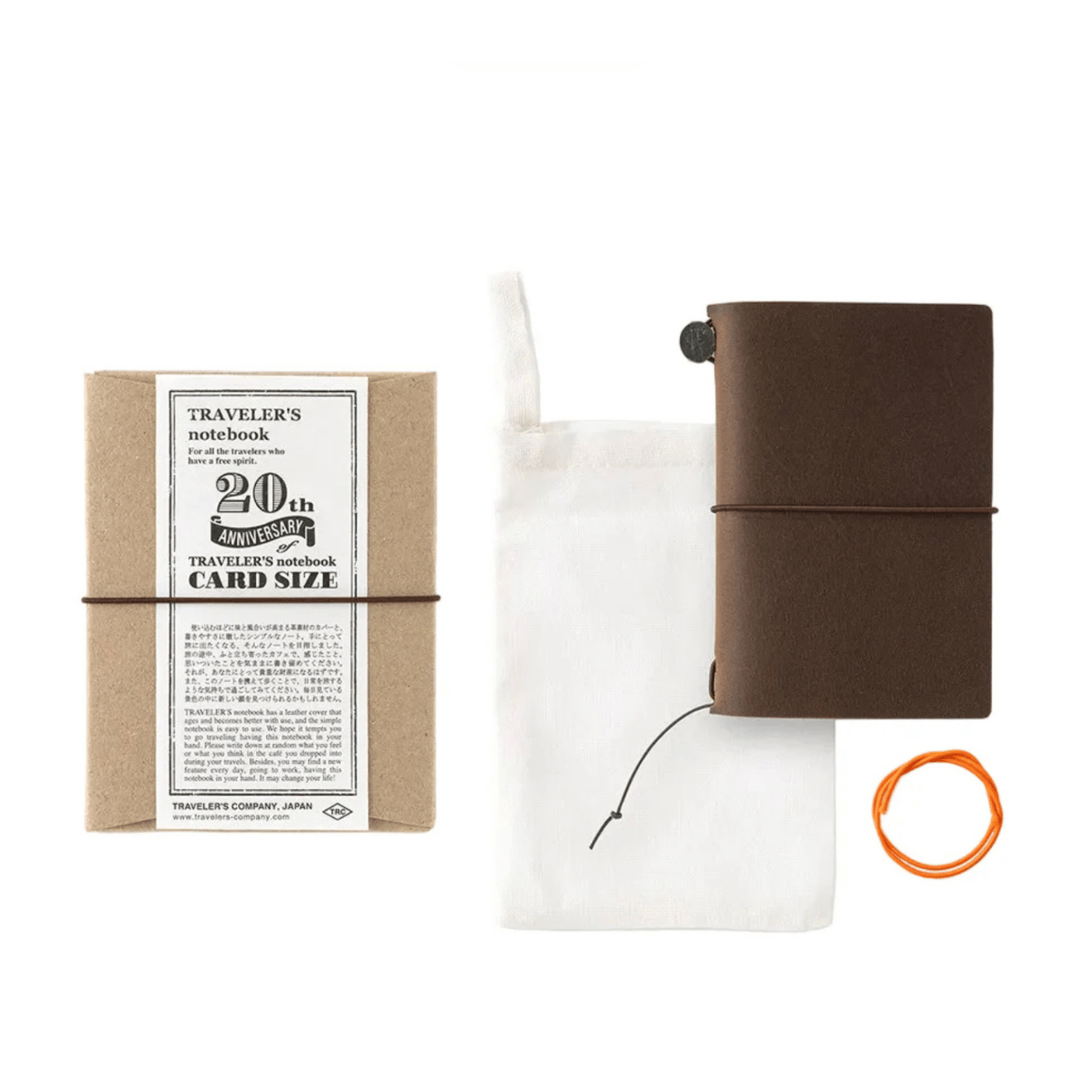 Traveler’s Notebook Card Size 20th Anniversary Set - Brown