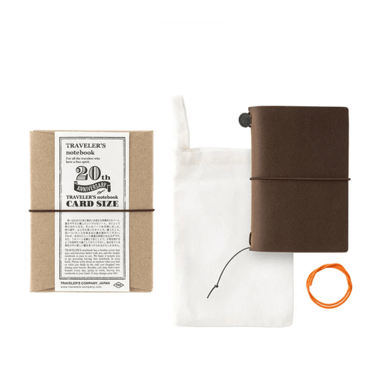 Traveler’s Notebook Card Size 20th Anniversary Set - Brown